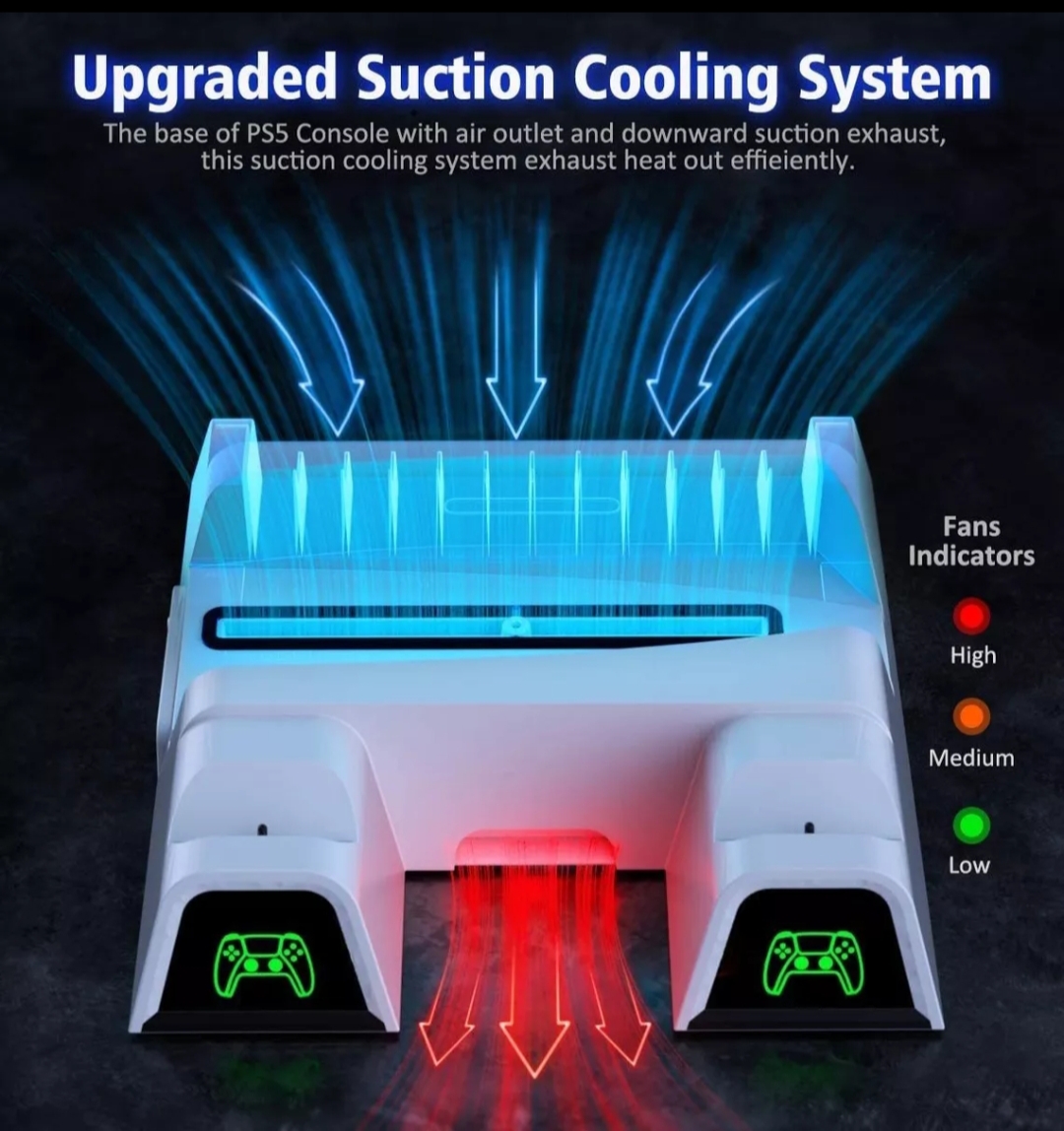 Base de Carga Multifunción Para PS5 PRO/SLIM/FAT VERSION DISCO DIGITAL